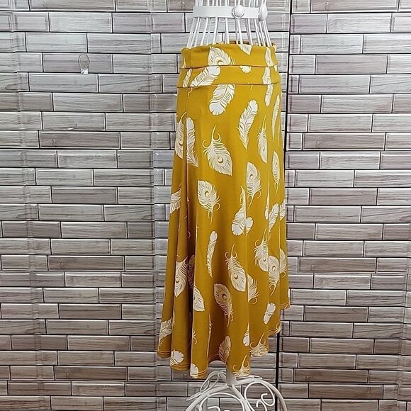 LulaRoe leaf print midi skirt Size S - Picture 4 of 10